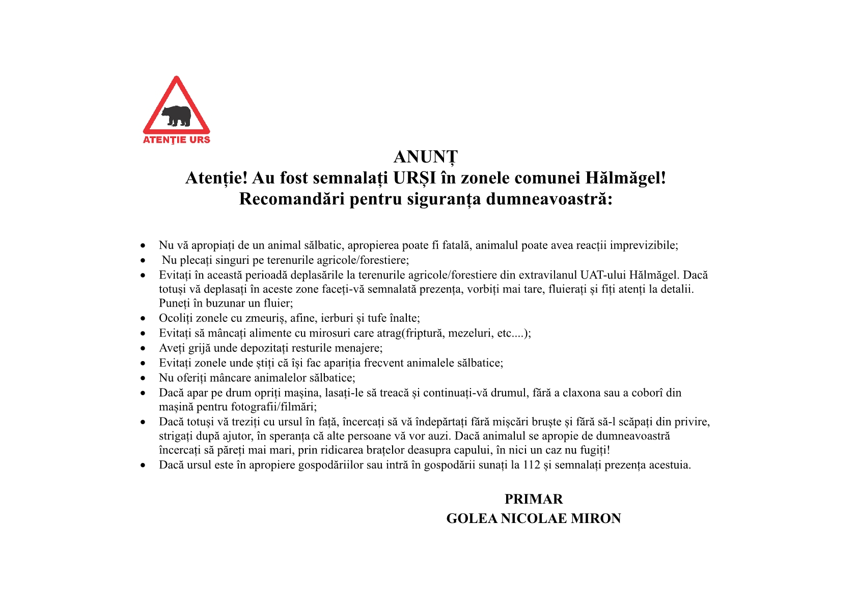 anunt urs1